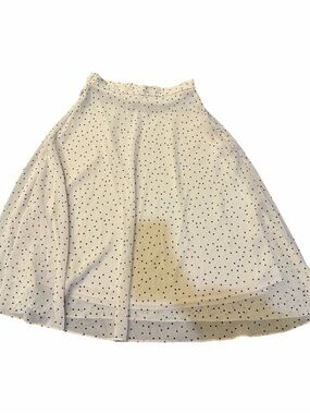 Polka Dot A-Line Skirt - White with Black Dots
